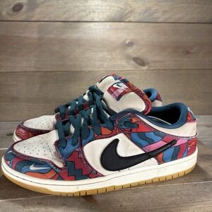 nike dunk low parra mens size 10 shoes red blue abstract art skate sneakers
